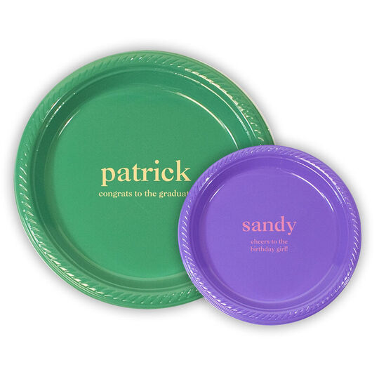 Design Your Own Big Name with Text Plastic Plates